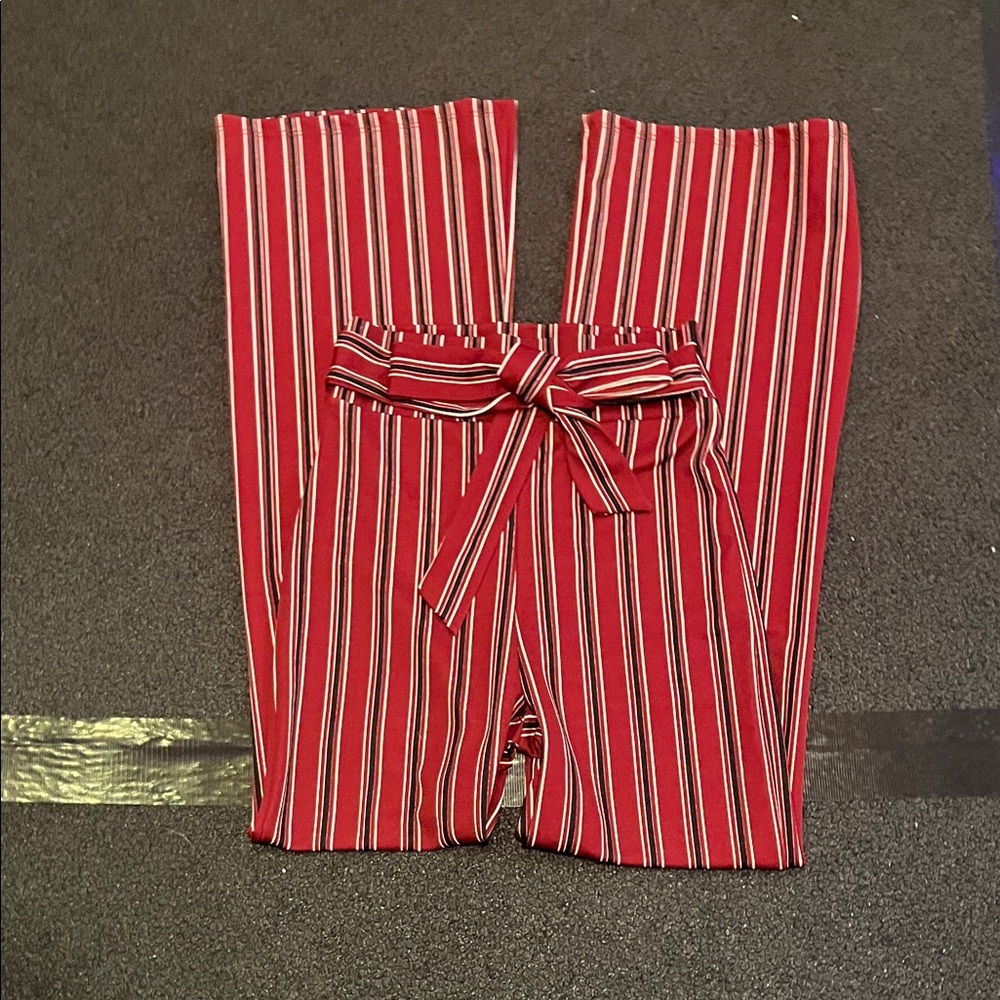 Windsor Red Striped Wide Leg Pants